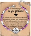 Bohemian style bracelet with purple natural stone beads and compass charm on a gift card - Compass Pendant (Adventure Card) / With Card / Purple Imperial Stone