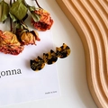 Three-cat design tortoise shell acetate hair clip with golden whiskers pattern for girls - 6.3cm / Coffee Tortoise Shell