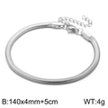 Silver stainless steel flat snake chain bracelet with lobster clasp, 4mm width style - 4mm Width-14cm Length (KB157265-Z)