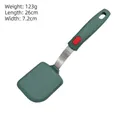 Spatola in silicone verde bosco con manico in acciaio inox e dettaglio rosso - Spatola Quadrata Piccola