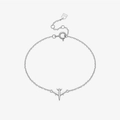 Bracciale minimalista con ciondolo aereo in argento sterling S925 con finitura lucida - Argento-Bracciale