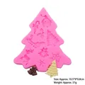 Stampo in silicone natalizio con Babbo Natale, renna e fiocchi, 10,5x9x0,8cm - Stile 1 / Rosa