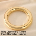 Bracciale rigido in acciaio inox oro 18K lucido, filo 13mm e diametro interno 62mm - Diametro del Filo 13mm(KB188664-GC) / Oro