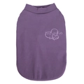 Pull en tricot côtelé violet foncé pour chien avec broderie Infinite Love - S / Violet