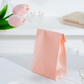 Pink mini paper gift bag with polka dot animal pattern and matte finish for packaging - Plain Pink