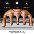 Sandelholz-Massagekamm mit 5-Zahn-Kugelkopf für Kopfhautpflege und Meridian-Scraping - Massagekamm Aus Goldenem Sandelholz Für Wohlstand Und Reichtum