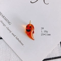 Détail du pendentif fantôme d'Halloween en résine orange avec dimensions et anneau - 2# Fantôme Orange