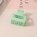 Minimalist green matte square claw clip for women's hair styling on beige background - Bulk/5cm / Light Green