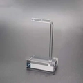 L-shaped transparent acrylic earring display stand with stable base and two hanging holes - Small 5*3*9CM