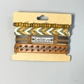Set de pulseras multicapa de cuero con cuentas de madera y placa de metal Believe - Juego de 4 Piezas Letra Believe/Serie Marrón