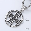 Collana con ciondolo a croce in acciaio inossidabile punk retrò con finitura argento - Croce Vintage (Stile 1)