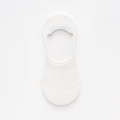 Women's white lace mesh invisible socks with breathable floral knit pattern for summer - Lace Low Cut Invisible Socks / White
