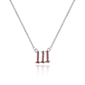 Silver number 111 angel pendant necklace with pavé red zircon crystals for women - Platinum-111 (Red Zircon)