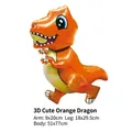 Ballon en aluminium dinosaure T-Rex orange 3D pour décoration de fête d'anniversaire - Dinosaure Orange Mignon 3D (HY#18CKT)