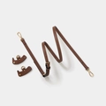 Brown leather adjustable shoulder strap set with gold buckles for handbag modification - Brown Strap Gold Buckle