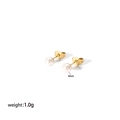 Puces d'oreilles minimalistes en acier titane doré 18K avec perles de 4mm et 1,0g - 4mm / Or