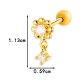Gold flower stud earring with clear crystal pendant and screw ball back, 1.13cm height - Flower Pendant Gemstone Style (0189-11# Gold)