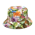 Detailed view of tropical print bucket hat with palm trees, flowers, and coconut patterns - M (56-58cm) / Tropical Vacation Palm Tree Style(1#)