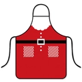 Grembiule da Babbo Natale rosso impermeabile con cintura nera e tasche a bastoncini - Taglia unica / Vestito da Babbo Natale - Rosso