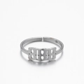 Adjustable stainless steel ring with 888 angel number design in silver finish - 888 Steel