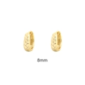 Pendientes de aro de 8mm en plata S925 dorada con diseño de textura trenzada - 8mm / Color Dorado (8mm)