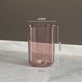 Bicchiere per collutorio in vetro grigio tè trasparente con altezza di 10,1 cm - Rosa Trasparente