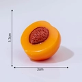 Miniature sliced peach model with red pit detail, 1.7cm x 2cm creative fruit ornament - Half Peach
