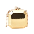Schicke goldene geometrische Acryl-Abendtasche mit Kugelverschluss und Perlenkette - Stil 2 Gold
