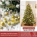 104-piece gold and white Christmas ornament set with stars and deer for 210cm trees - 210cm Christmas Tree Accessory Pack / Gold White