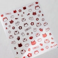 Red 3D embossed dragon nail stickers with 2024 Chinese New Year gold foil motifs - M-194 Metallic Red