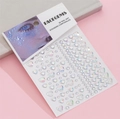 Self-adhesive 3D AB heart and round face gems for creative children makeup and nail art - MX-48 Heart Iridescent