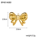Detailed view of golden stainless steel bow pendant with dimensions 2.8cm x 2.0cm - BP48146B0 / Gold