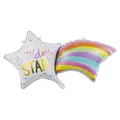 Large birthday star and rainbow foil balloon party decoration 103x53.5cm - Colorful Birthday Shooting Star