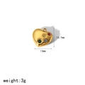 Detail view of 13.7x13mm gold heart pendant with color diamond inlay and dimensions - Heart Full White Zircon (TP005)