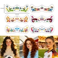 Detail view of World Cup football face tattoos featuring 6 diverse athletic goal designs - Soccer Theme Freckle Sticker Set (QB025-030)