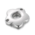Polished silver stainless steel four-leaf clover connector for DIY jewelry necklaces - Clover Shape (KLJ6610-Z)