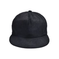Primer plano de la textura de pana negra y el botón superior de la gorra de béisbol - Negro