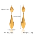 Detail showing 4.04cm length and weight dimensions of 18K gold-plated teardrop earrings - Large Gold Teardrop (HC-E10722)