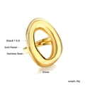 Irregular 18k gold plated stainless steel ring with 31mm oval design for women - Irregular Large Oval Ring-Size 6 (RI136606G)