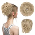 Messy bun hair piece in light blonde synthetic fiber for voluminous hair styling - Ash Blonde
