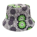 Bob à motif mandala violet et vert avec fleurs colorées sur fond blanc neutre - M (56-58cm) / Vert