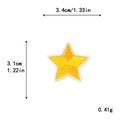 Écusson brodé étoile jaune bordure blanche 3,4cm x 3,1cm pour décorations DIY - 3.4x3.1cm / 11171-Étoile à cinq branches jaune