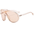 Occhiali da sole a mascherina oversize in rosa champagne trasparente con finitura lucida - Montatura Champagne Lenti Champagne