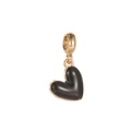 Minimalistischer Herzanhänger in Schwarz und Gold für DIY-Schmuckherstellung - Schwarz