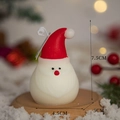 Santa Claus scented candle with red hat and wooden base, holiday gift height 7.5cm - Small Santa Claus Balloon