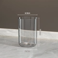 Bicchiere porta spazzolino grigio traslucido minimalista per bagno altezza 10,1cm - Trasparente