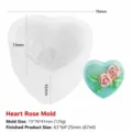 Moule en silicone cœur rose pour savon et bougies fait main mesurant 73x76x41mm - Rose Cœur 3 SGZ-84