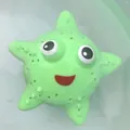 Light green starfish water toy for baby bathing with cute smile face and tactile dots - Green Bath Starfish Toy