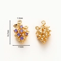 Detailed view of grape-shaped purple zircon pendants with precise 16.7mm height measurements - Grape Pendant
