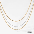 Set di tre collane a catena serpente in acciaio inossidabile oro e argento - Triplo Strato Oro+Argento (SDD967)